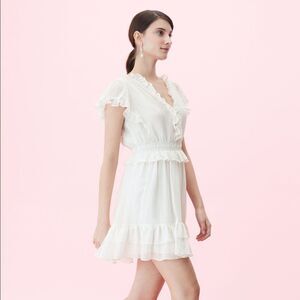 Rebecca Taylor Lurex Stripe V-Neck Dress